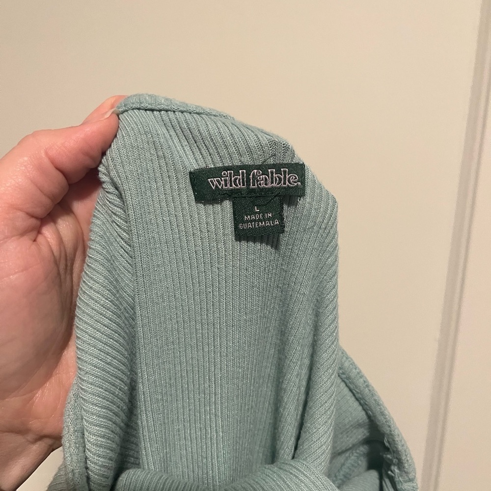 Wild Fable Green Ribbed Body Con Dress - Picture 3 of 3